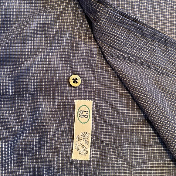 Burberry London 100% cotton blue striped button down shirt large - Picture 3 of 12